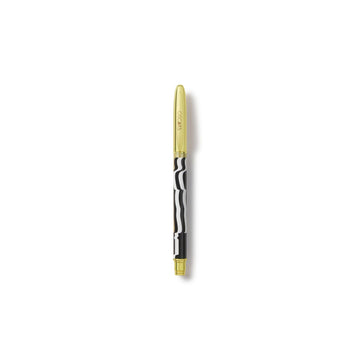 Pen with gold cap and black body on a white background Oscar Statue the Academy Awards Show official Oscars Logo Merchandise Collectible ballpoint pen in Oscars logo gift box.